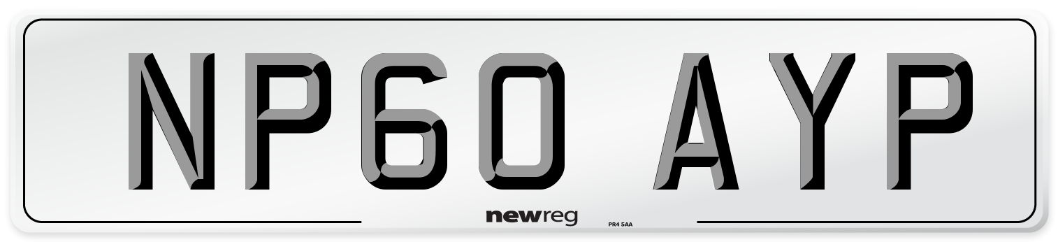 NP60 AYP Number Plate from New Reg